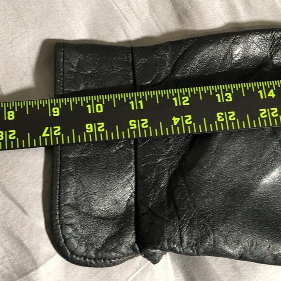 Women's Leather Jacket Black Blazer 8-10 Collared Button Front Classic - Picture 8 of 16